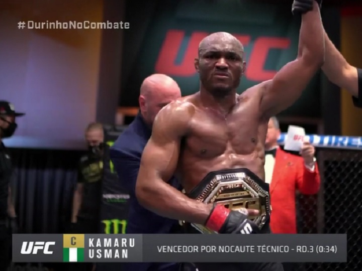 Kamaru Usman nocauteia Gilbert Durinho e mantém cinturão no UFC 258