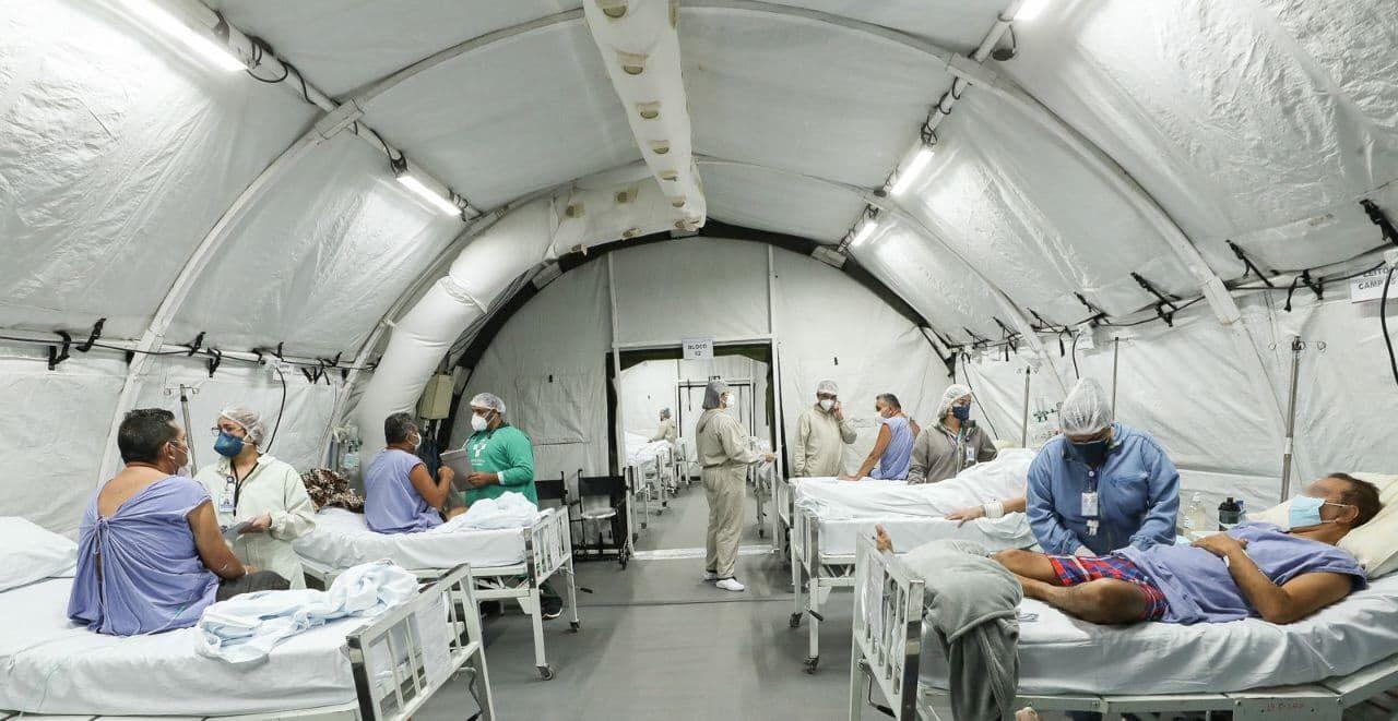 Enfermaria de campanha do Exército montada no hospital Delphina Aziz será deslocada para ajudar outros estados