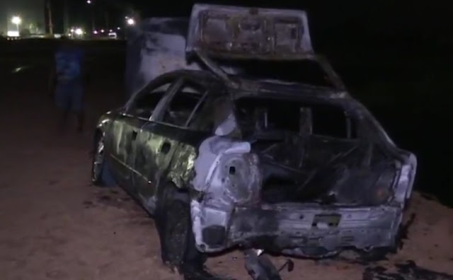 Carro é encontrado em chamas na estrada do Puraquequara e motorista segue desaparecido