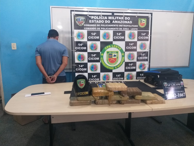 Homem é detido com 10 quilos de drogas em Manaus