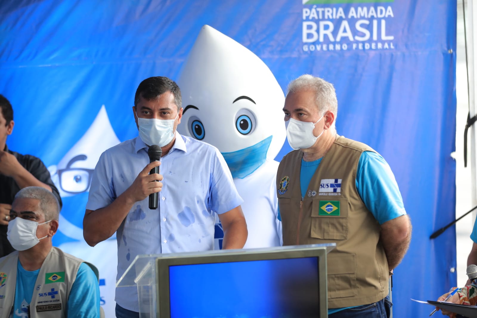 Ao lado de ministro da Saúde, Wilson Lima destaca apoio do Governo Federal para enfrentar pandemia