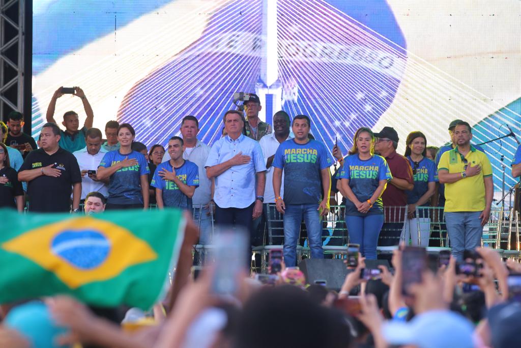 Wilson Lima e primeira-dama Taiana Lima participam da Marcha para Jesus, com a presença do presidente BolsonaroSegundo o governador, esse é o maior evento religioso do Amazonas