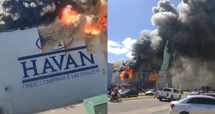 Urgente: Loja Havan pega fogo e funcionários ficam desesperados; veja vídeo