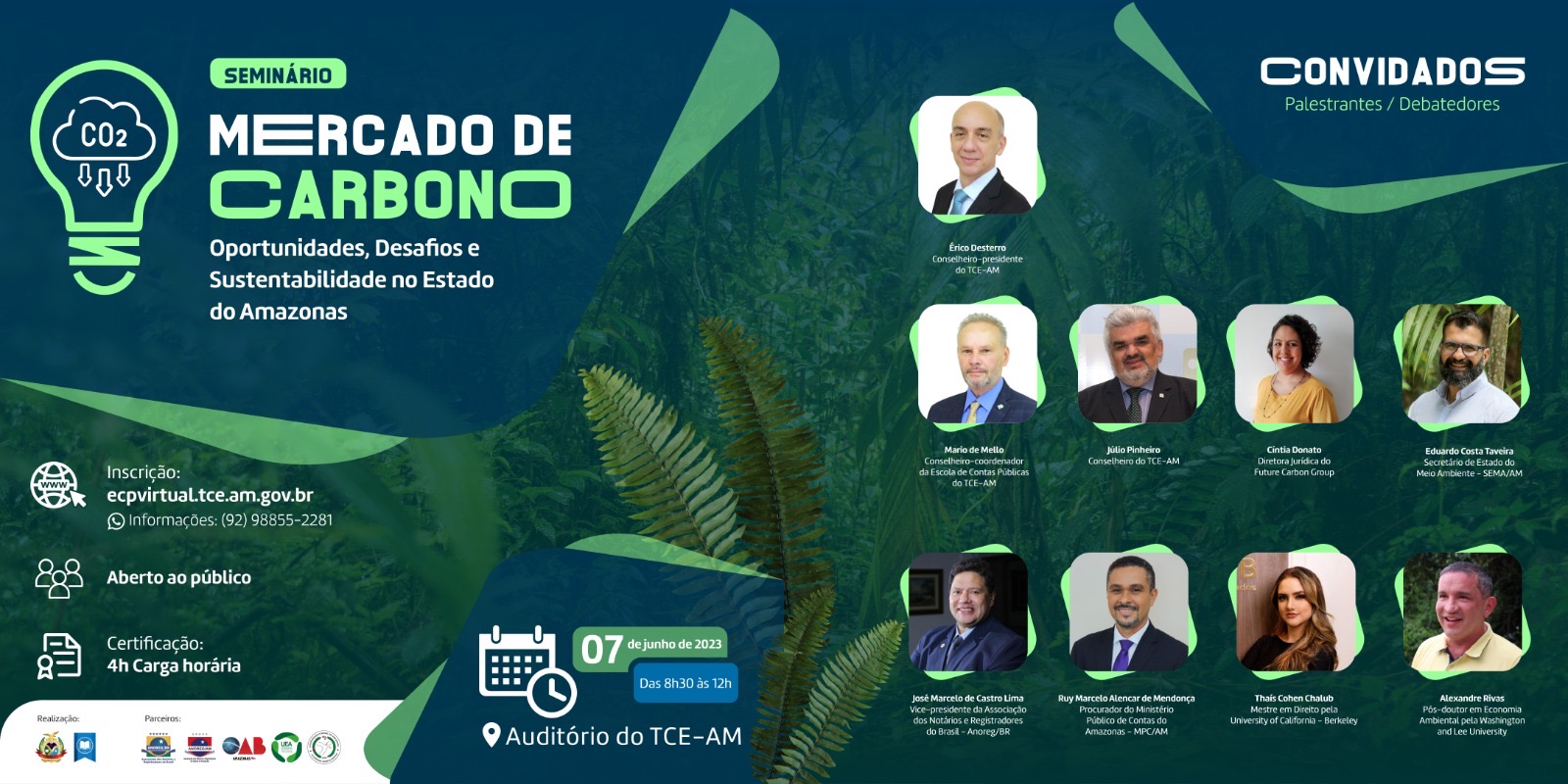 Com inscrições esgotadas, o Seminário sobre Mercado de Carbono no TCE-AM terá transmissão ao vivo