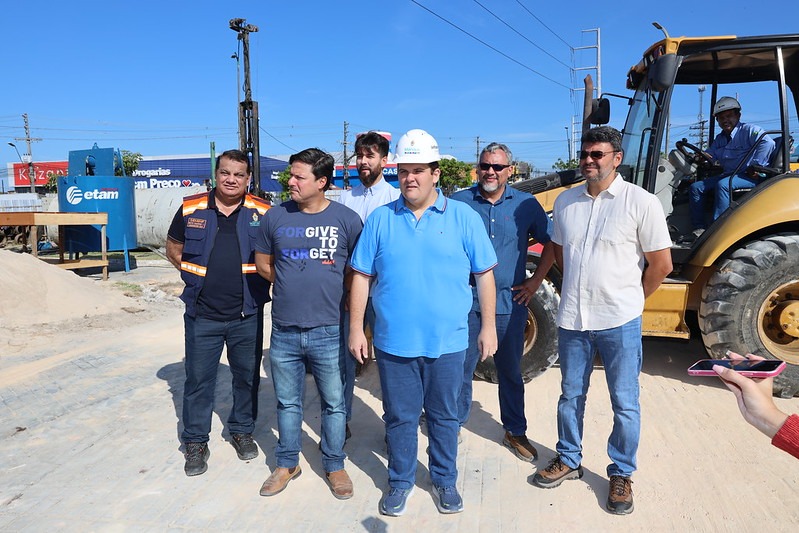 Prefeitura implanta primeira estaca de sustentação do viaduto ‘Rei Pelé’, na rotatória do Produtor
