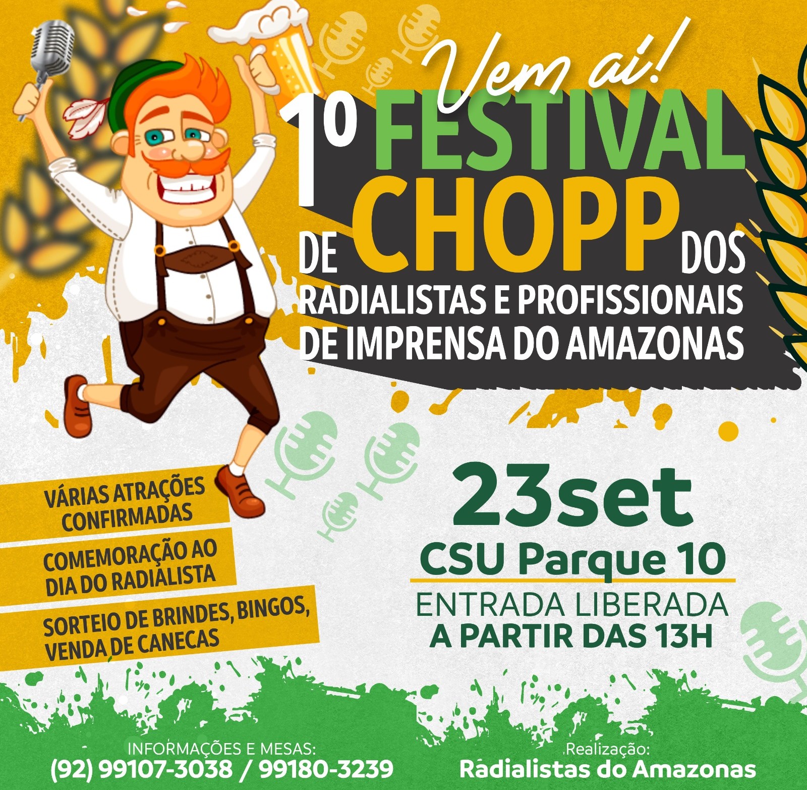 Vem ai o 1º Festival de Chopp dos Radialistas e Profissionais de Imprensa do Amazonas