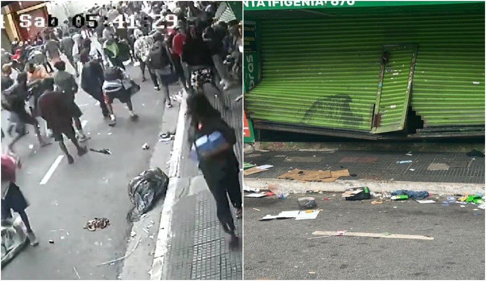 Loja de câmeras de segurança é invadida e saqueada por grupo no Centro de SP; vídeo