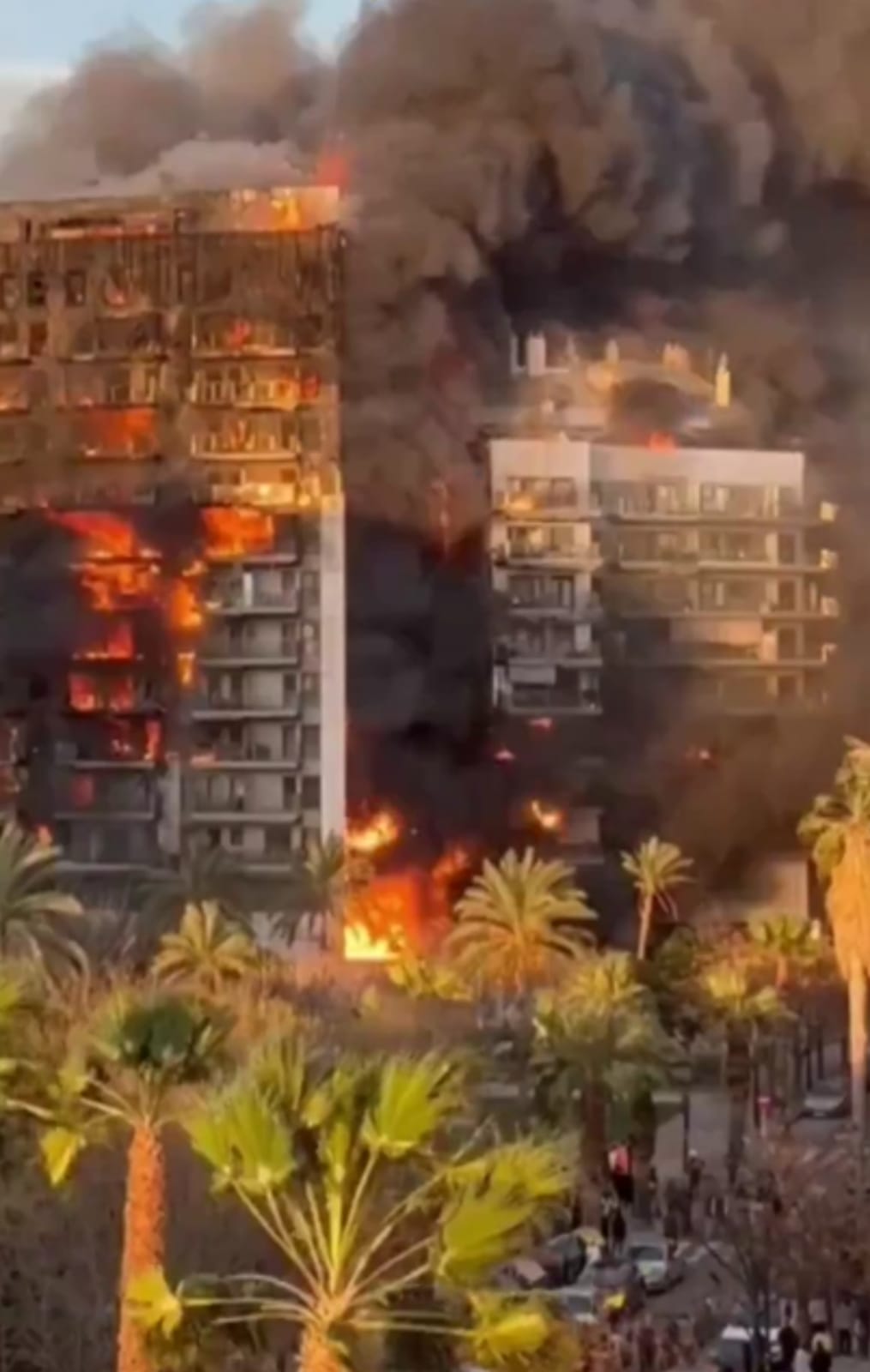 VÍDEO – Incêndio de grandes proporções em Valença na Espanha.