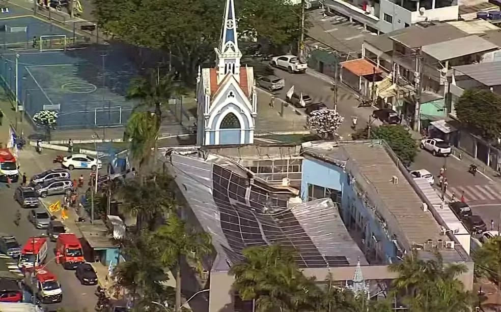 Vídeo mostra desabamento do teto do Santuário Nossa Senhora da Conceição no Recife