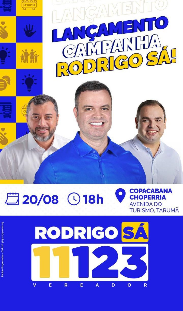 Delegado Rodrigo de Sá lança campanha de candidato a vereador nesta terça-feira (20/08)