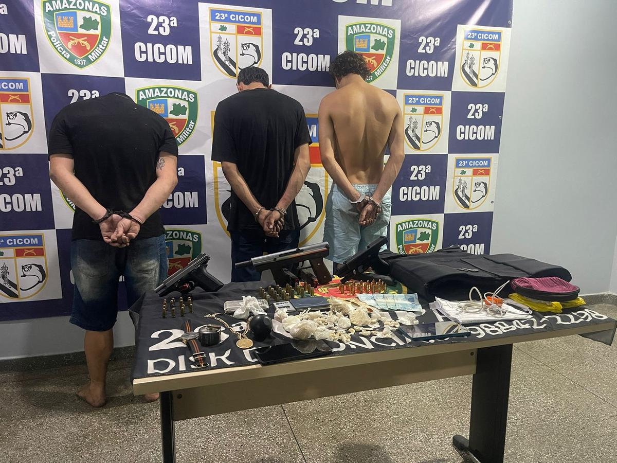 Trio é preso fortemente armado antes de atacar bandidos de facção rival